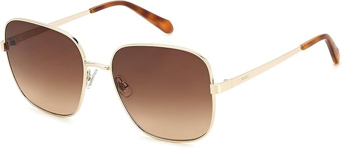 FOSSIL Women's Square Sunglasses, 57mm, Gold Havana