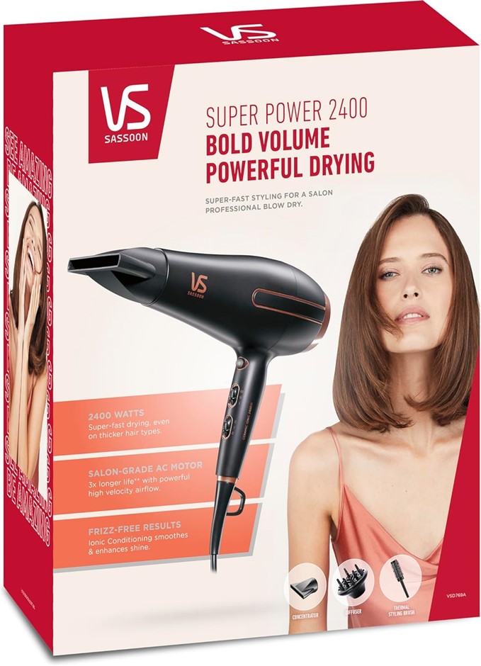 VS Sassoon Super Power 2400 Hair Dryer. NB: has been used