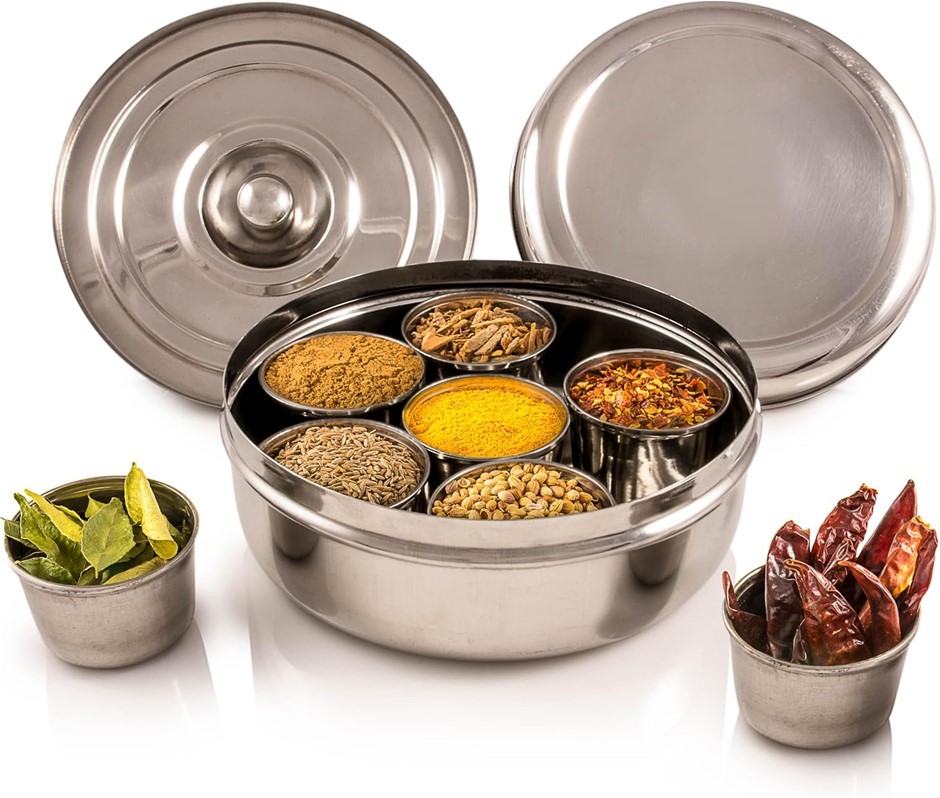 Spice Container - Masala Dabba - 7 Compartments, Airtight