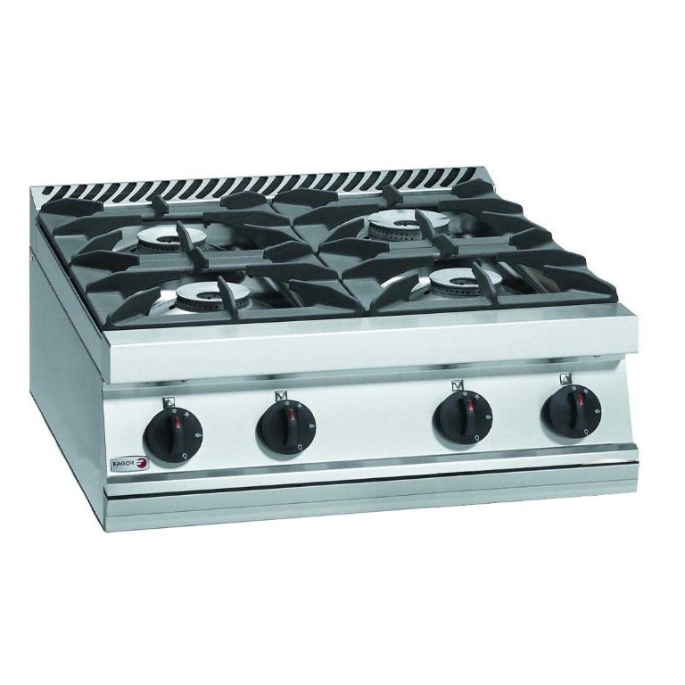 <p>700 Series Natural Gas 4 Burner SS Boiling Top with Cast Iron Trivets an