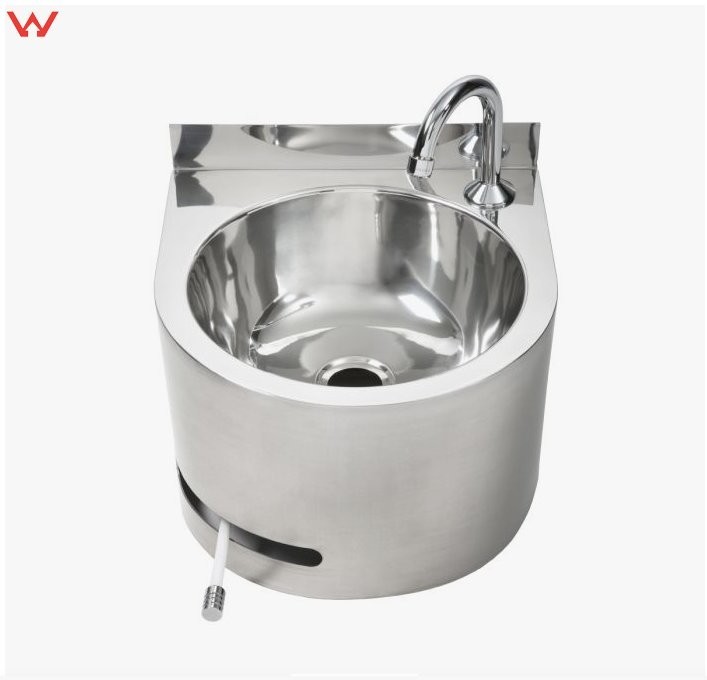 Round Hands Free Knee Operated SS Basin