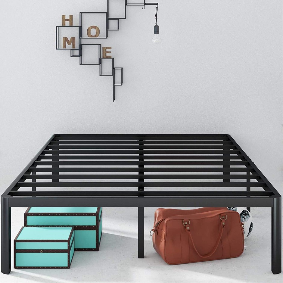 ZINUS Van King Single Bed Frame 40cm Metal Bed Base, Steel Slat Mattress Su