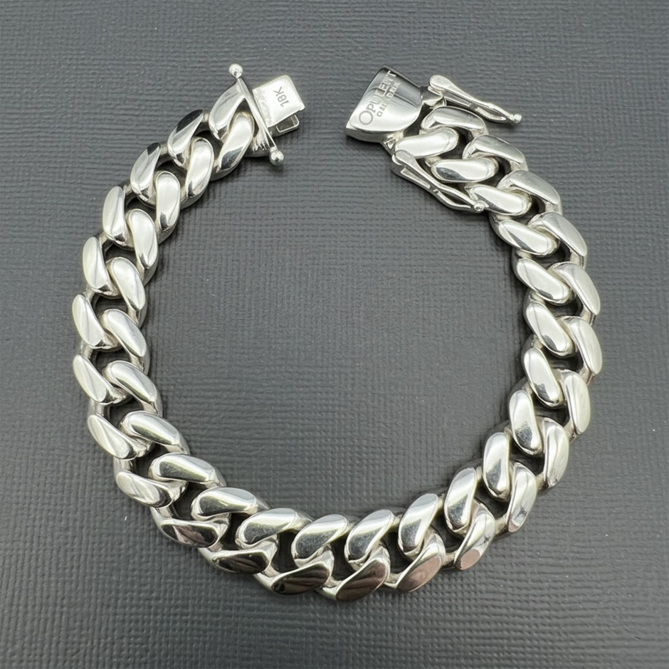 Silver-Filled Cuban Chain Bracelet, 10MM Wide - 20.3cm