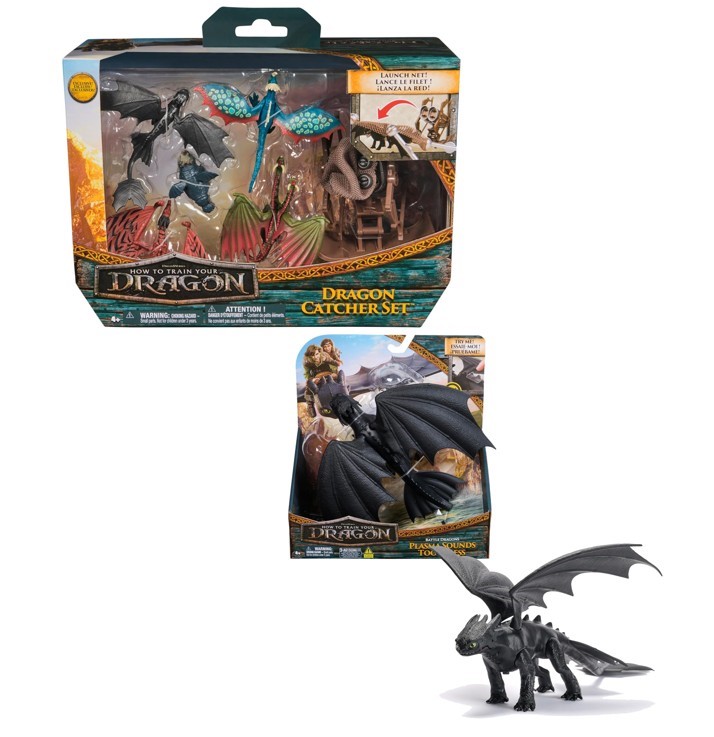 Pack of How to Train Your Dragon Toys; 1 x 5-Pack Dragon Catcher Set, 1 x