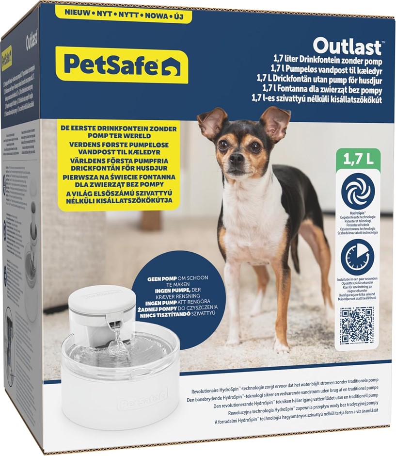 PETSAFE Outlast Pumpless Water Fountain, 1.7 L,