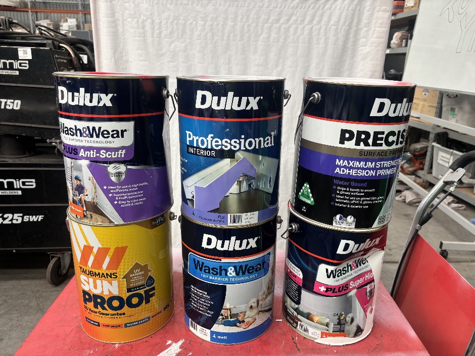Assorted Premium Paint Products – Approx. 10L Tins (6 Units)