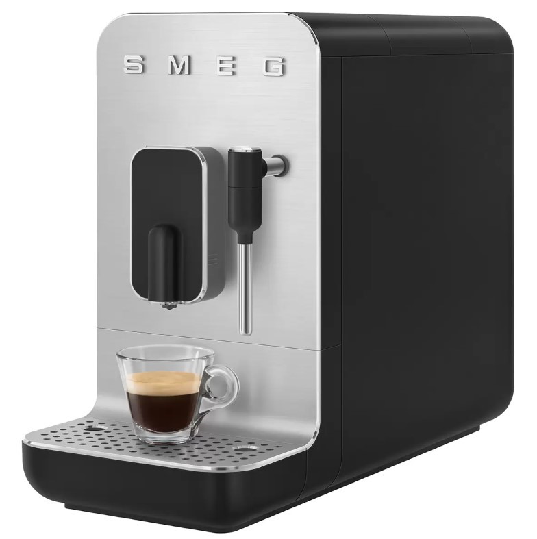 SMEG Bean to Cup with Steam Wand Coffee Machine BCC12BLMAU, Black.
