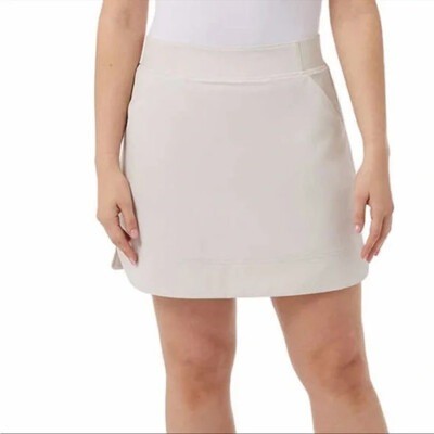 32 DEGREES Women's Stretch Woven Elastic Waistband Skort, Size M, Cream. B