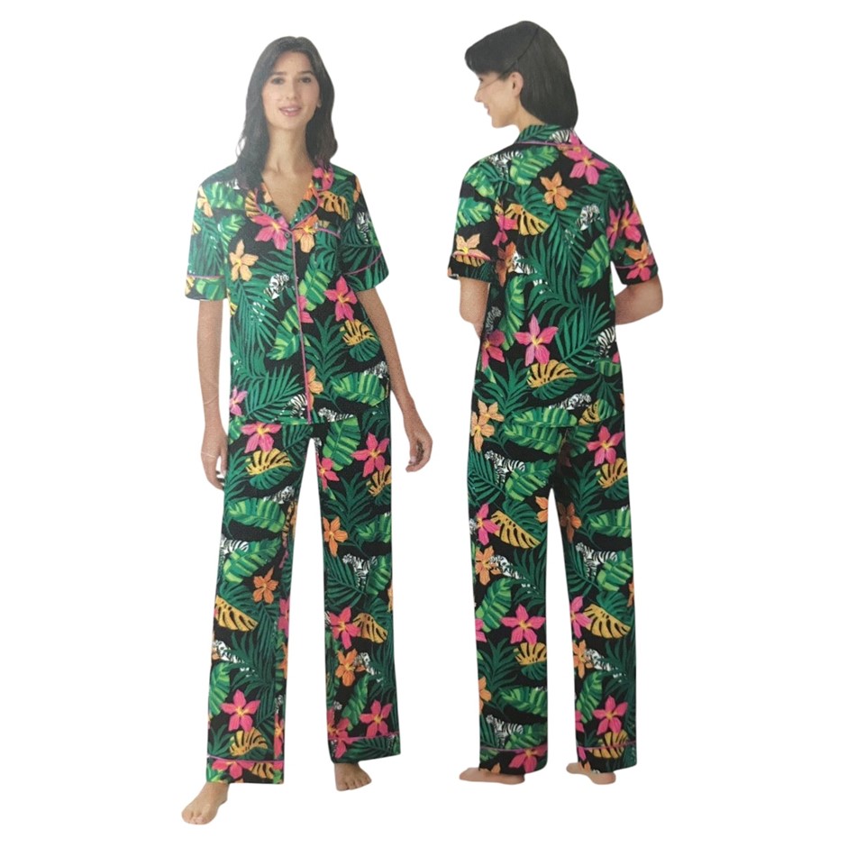 ROOM SERVICE Women's 2pc Notch Collar PJ Set, Size XL, Amazon. Buyers Note