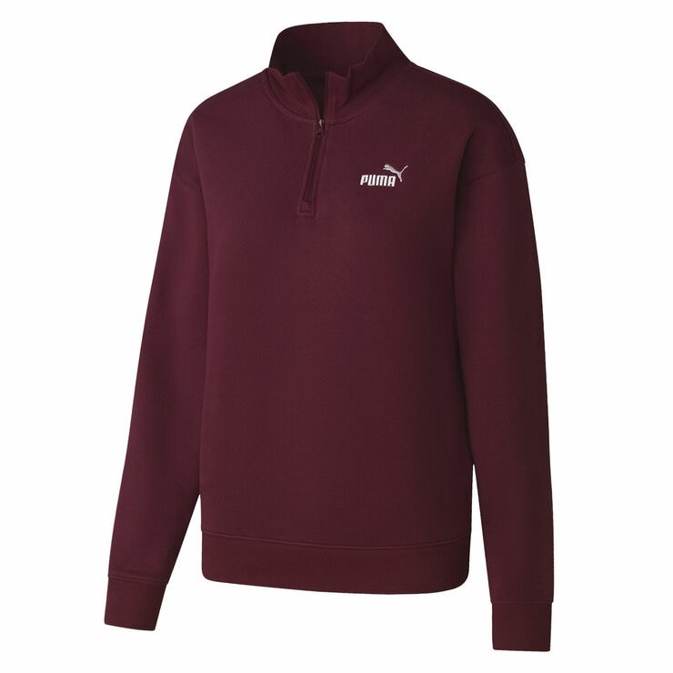 PUMA Women's ESS No.1 Logo Fleece Half-Zip, Size M, Ruby (95), 135598. Buy