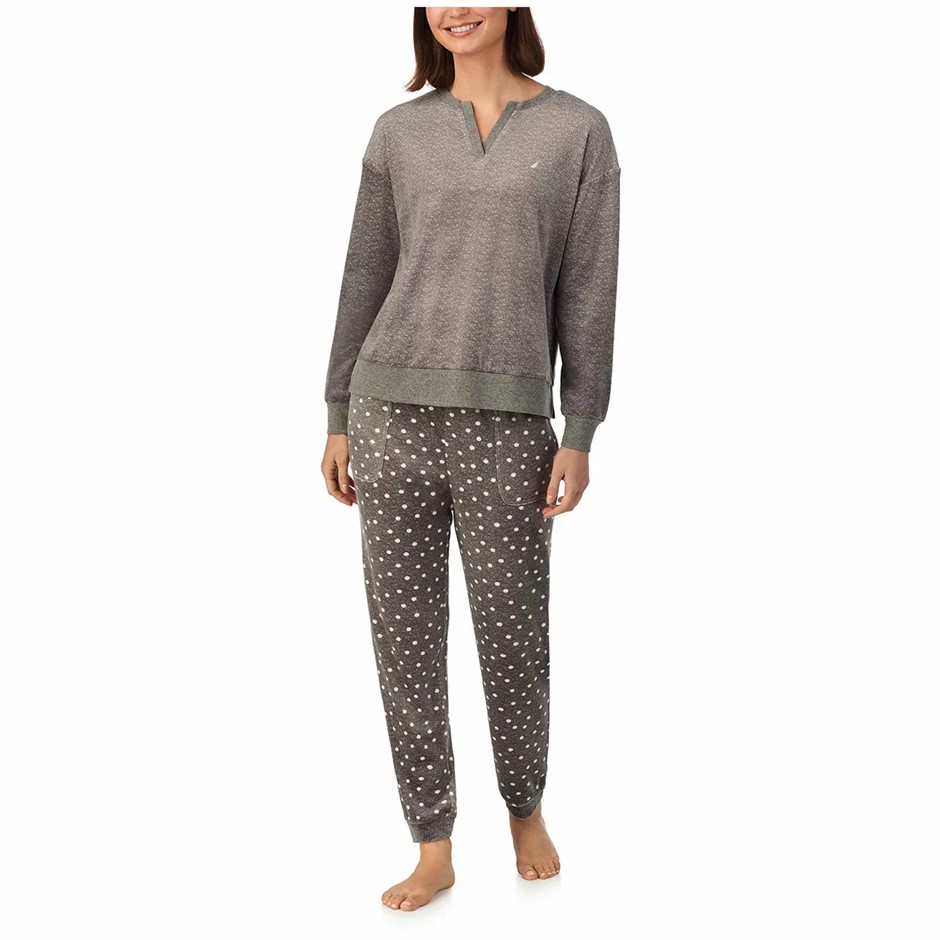 NAUTICA Women's Fleece PJ Set, Size 2XL, Grey. Buyers Note - Discount Frei