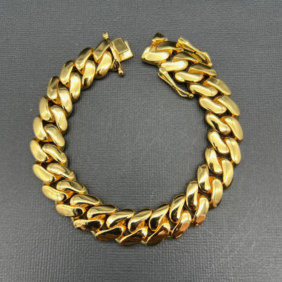 18K Gold-Filled Cuban Chain Bracelet, 19MM Wide - 20.3cm