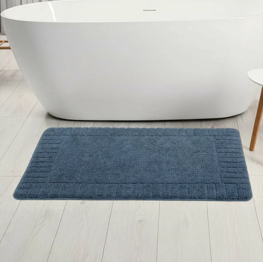 YMF Memory Foam Bath Mat, 60cm x 91cm, Blue.