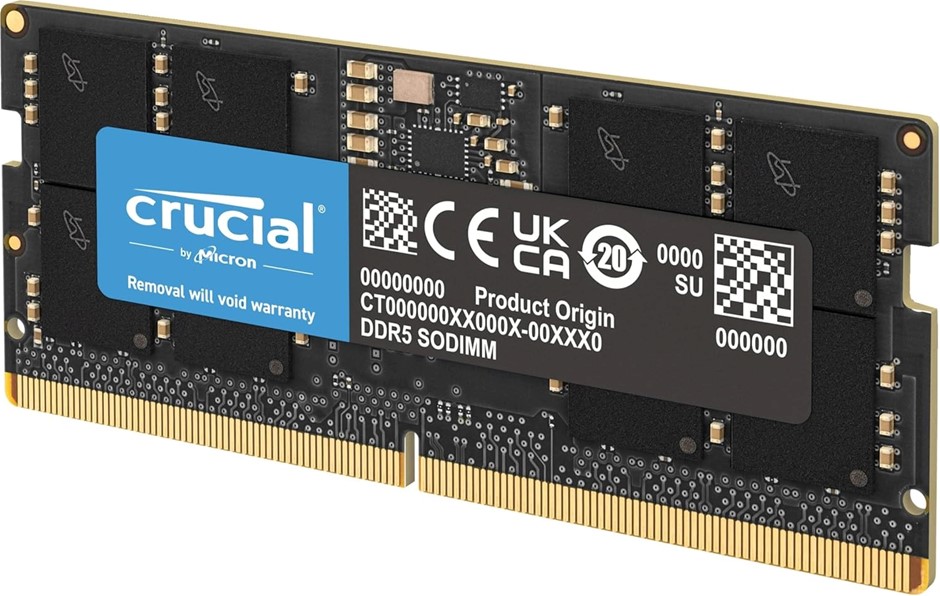 CRUCIAL SODIMM CL40 (16Gbit) RAM, 32GB, 4800MT/s. NB: Faulty. <b>Important