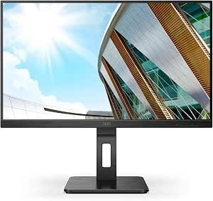 AOC IPS 27 Inch FHD LCD Monitor with Speakers, Black, 27P2Q. NB: Used.