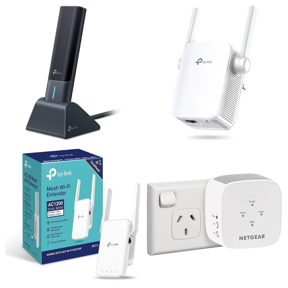 4 x Wi-Fi Extender. 1 x TP-LINK AXE5400 Wi-Fi 6E USB Adapter Archer TXE70UH