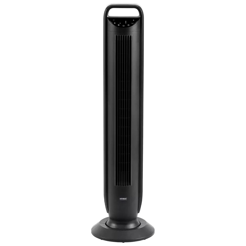 SEVILLE Oscillating Tower Fan With Touch Control, Black, Model EHF10266. NB