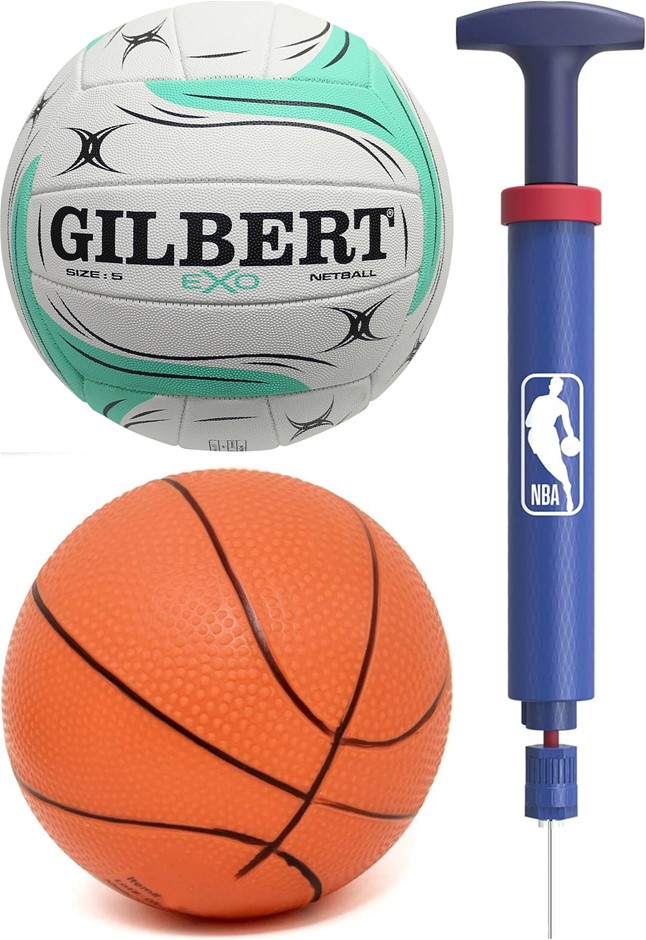 BUNDLE: Gilbert Eclipse M400 2026 Edition Match Netball, GoPlay Basketball,