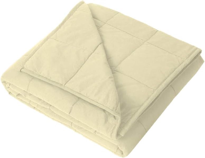 LUXOR Microfibre Weighted Blanket, 9KG, Queen Size, 152 x 203cm, Colour: Cr