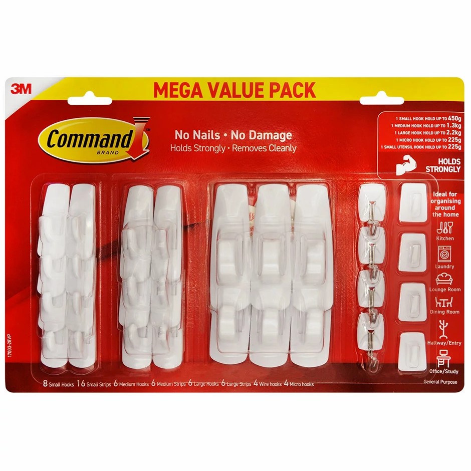 3M Command General Purpose 28 Hook Value Pack NB: damaged box