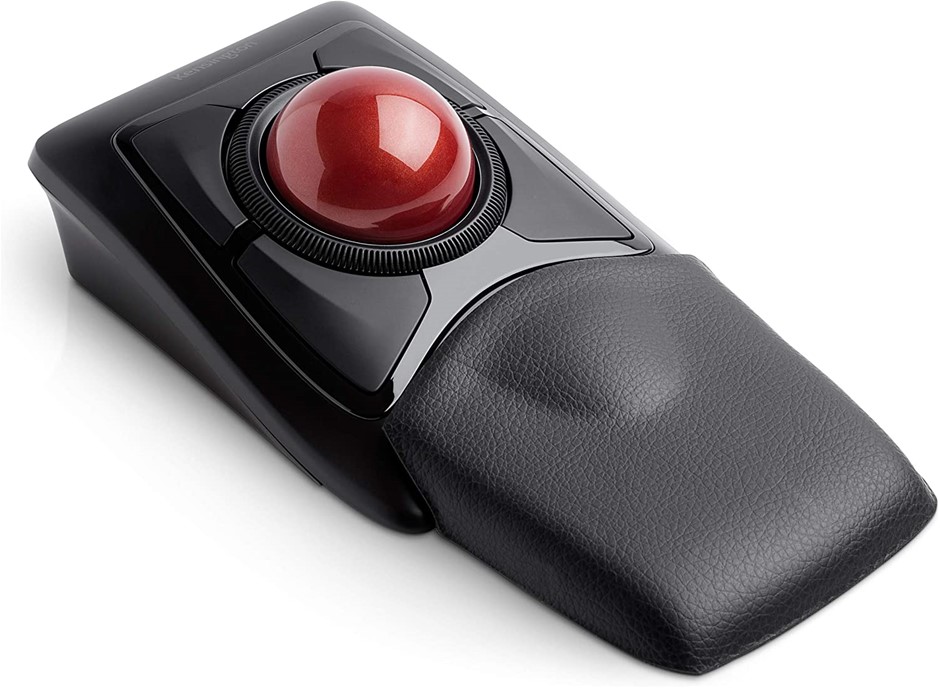 KENSINGTON Wireless Trackball, Expert Mouse, Black/Red, Model K72359WW. NB: