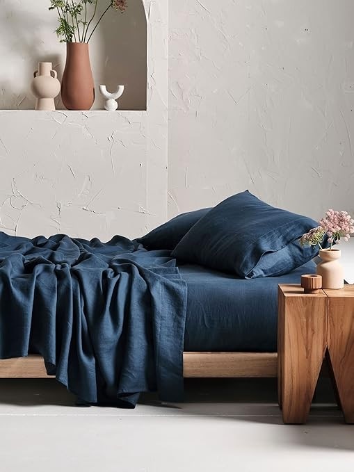 LINEN HOUSE Nimes Linen Sheet Set (Sheets and 2x Standard Size Pillowcases)