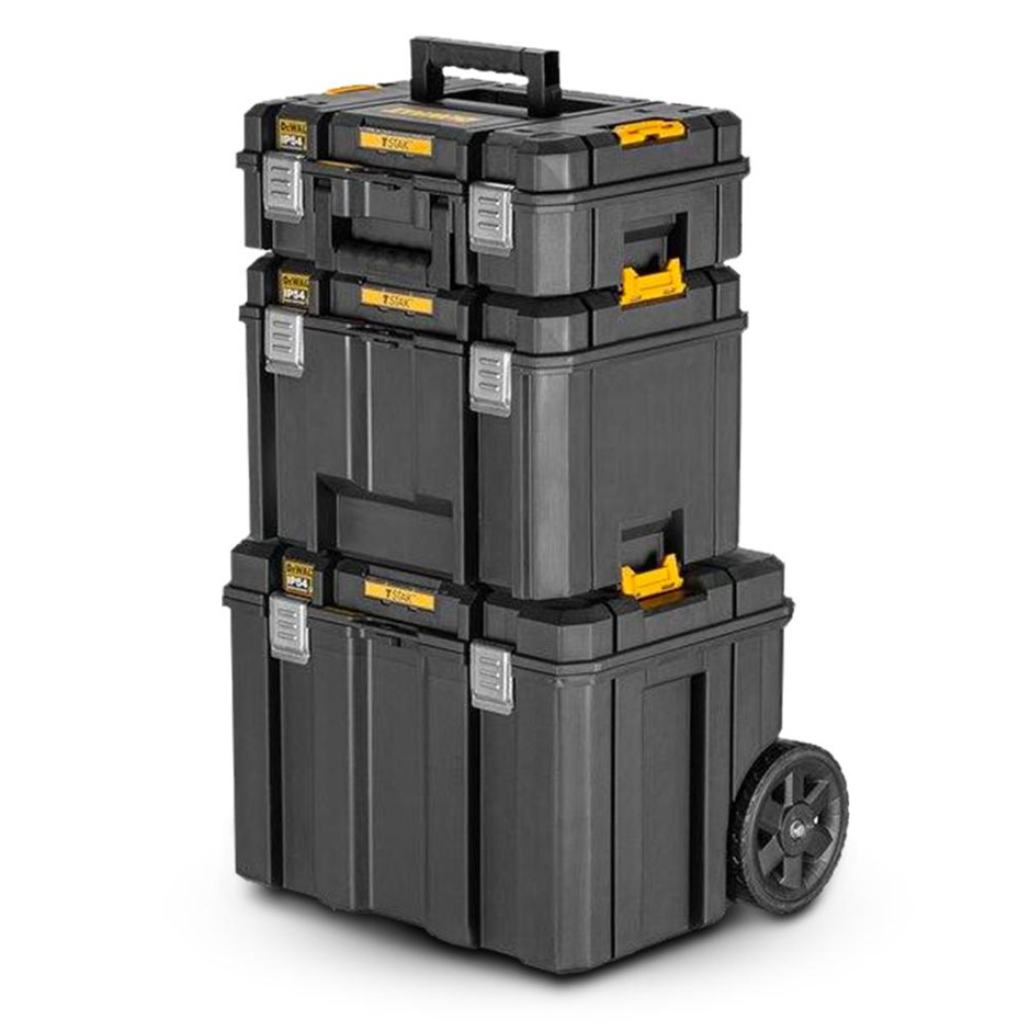 DeWALT 3-In-1 TSTAK Stackable Storage Tool Box System. NB: Has been use, Ha