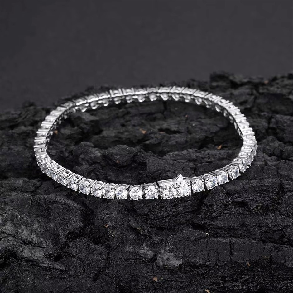 Silver-Filled 4mm Tennis Bracelet with AAA+ Cubic Zirconia's - 20.3cm