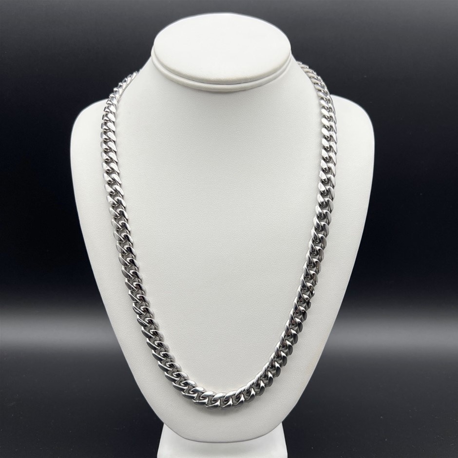 Silver-Filled Cuban Curb Chain Necklace, 10MM Wide - 60.9cm