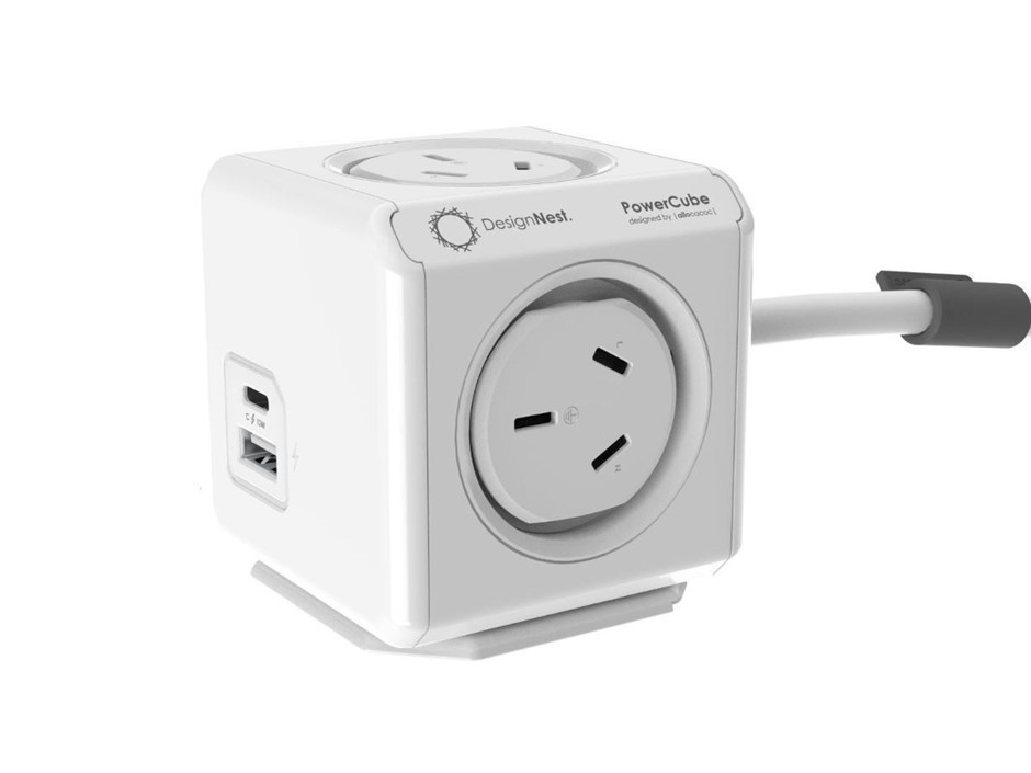 2 x DESIGN NEST Power Cube,  Extended USB, White. N.B: Not in original pack