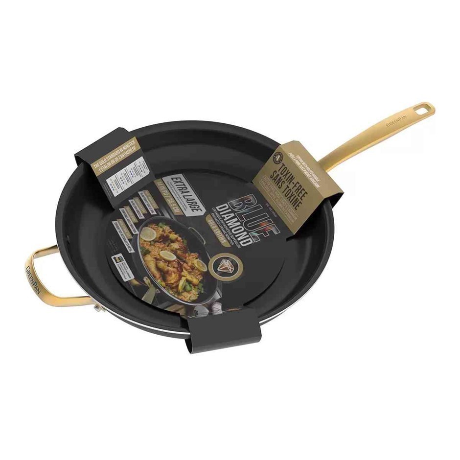 BLUE DIAMOND Family Enahnced Non-Ceramic Gold Edition  Frypan, 34cm.