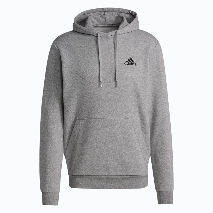 ADIDAS Men's FeelCozy Hoodie, Size AU L, Medium Grey Heather/Black, H12213.