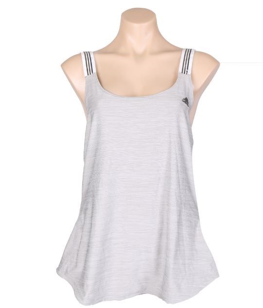 2 x ADIDAS Women's Cross-Back Tanks, Size XL, Grey. Buyers Note - Discount