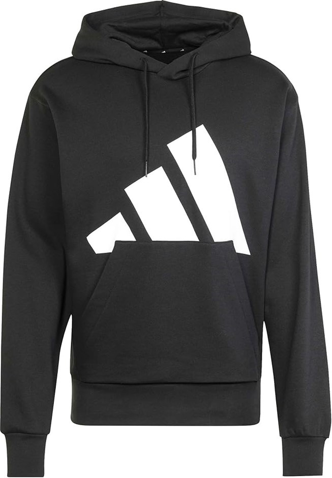 ADIDAS Men's Sportswear Essentials Big Logo Fleece Hoodie, Size L, Black/Wh
