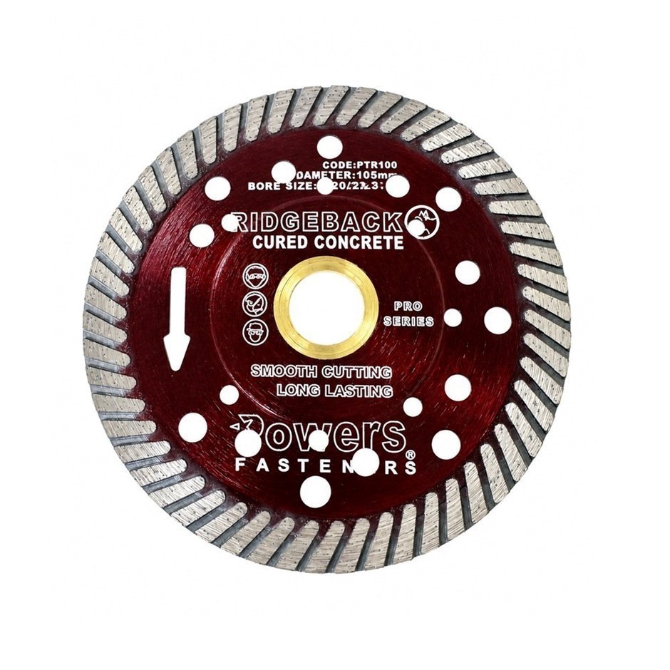POWERS RIDGEBACK 105mm Turbo Rim Diamond Blade - Red - PTR100.