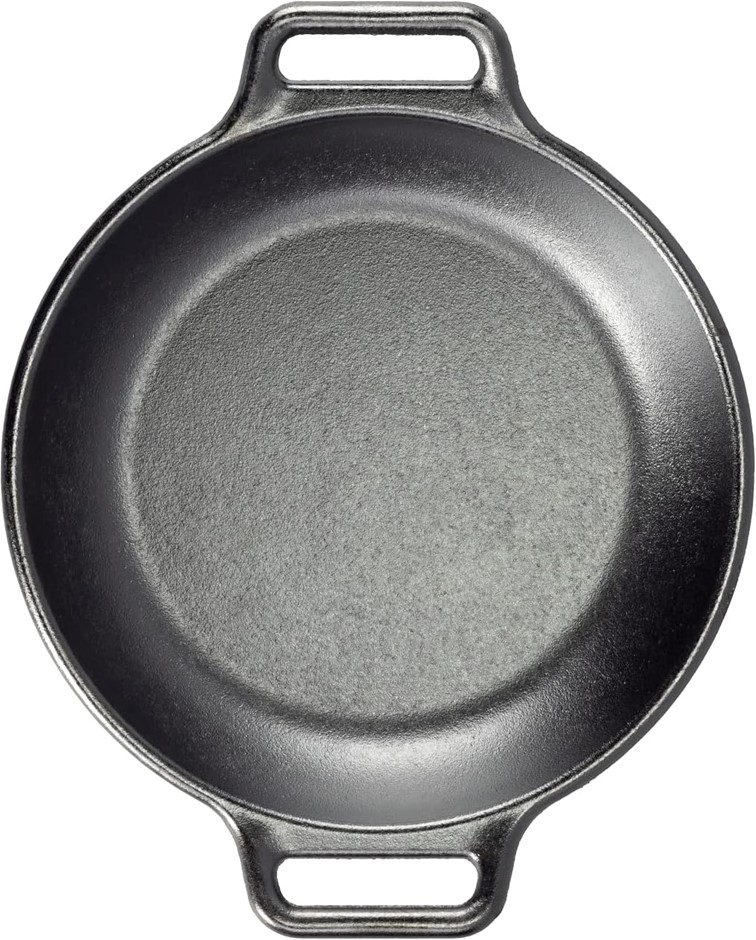 Lodge Bold 12 Inch Seasoned Cast Iron Skillet with Loop Handles, Design-For