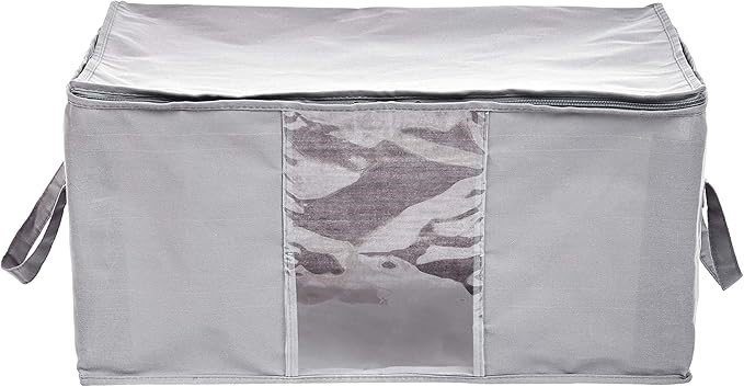 AMAZON BASICS Canvas Closet Storage Bag with Window and Handles - 60 x 45 x