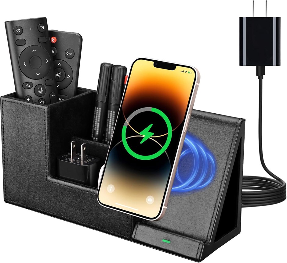 Wireless Charger with Desk Organizer, Fast Charging Station for iPhone 15 1