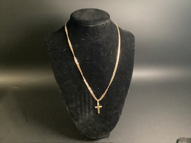 <p>1 X Stamped 9ct Yellow Gold, Chain Necklet & Cross Pendant</p>