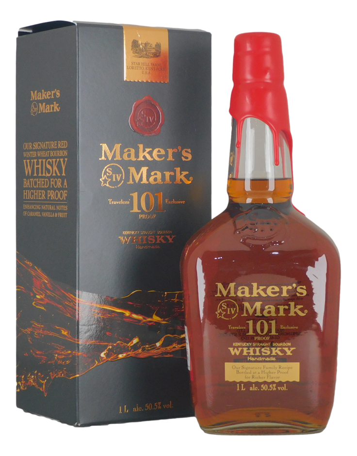 Makers Mark Travelers Exclusive 101 Proof Bourbon Whiskey (1x 1L), USA.