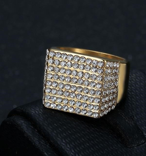 Men's 925  Silver Ring – Gold Finish  – S925 Italy Stamped – Size 11 US