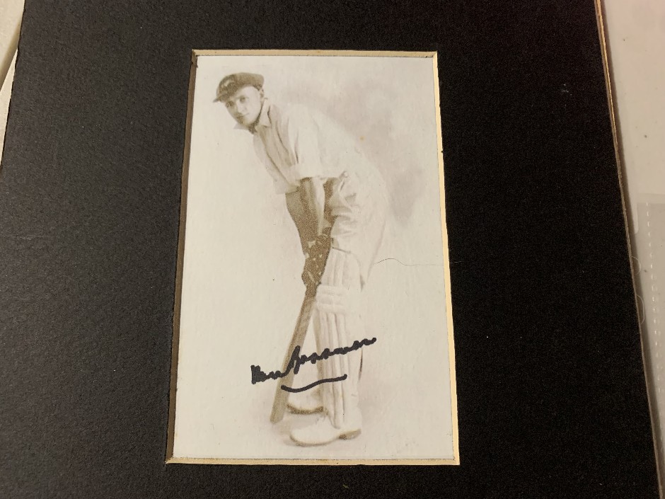 Sir Donald Bradman signed card - CK COA