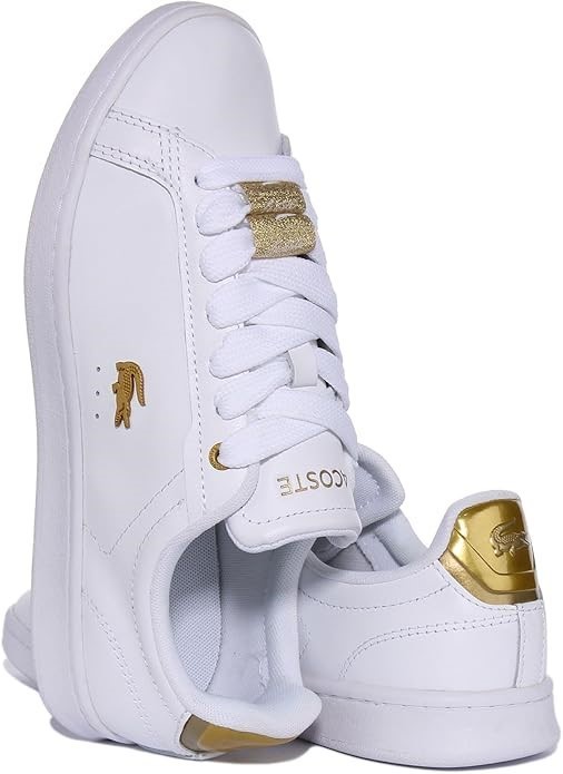 Lacoste Women's Carnaby Pro 123 5 SFA Sneaker, White/Gold, 7 US