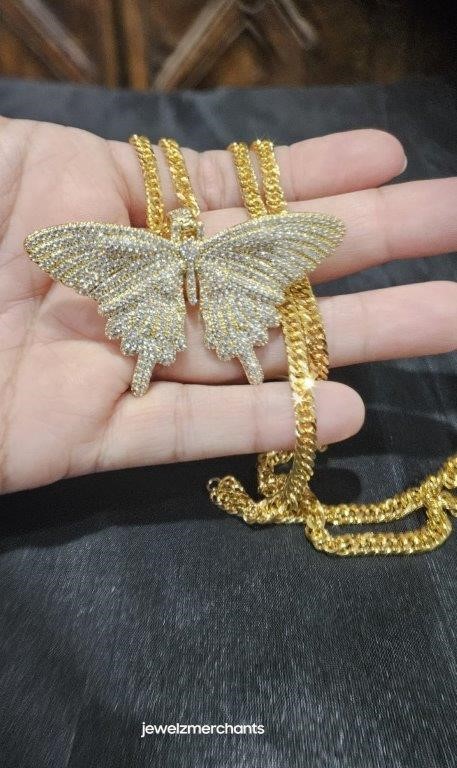 22K/Italy Stamped Yellow Gold Filled Chain and Pendant-60cm