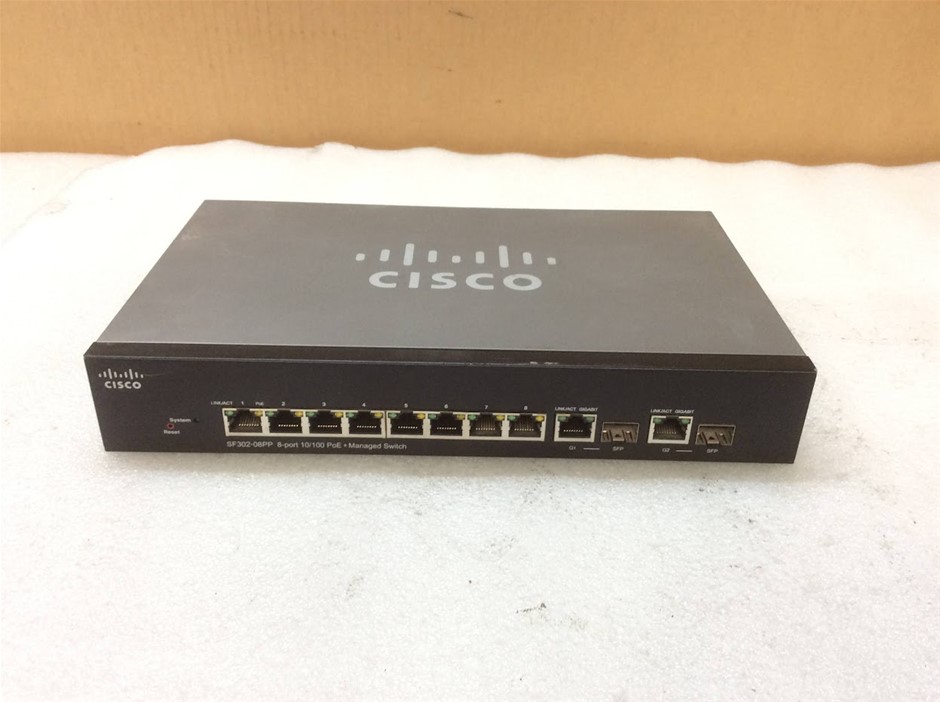 Cisco SF302-08PP 8-Port 10/100 PoE+ Managed Switch