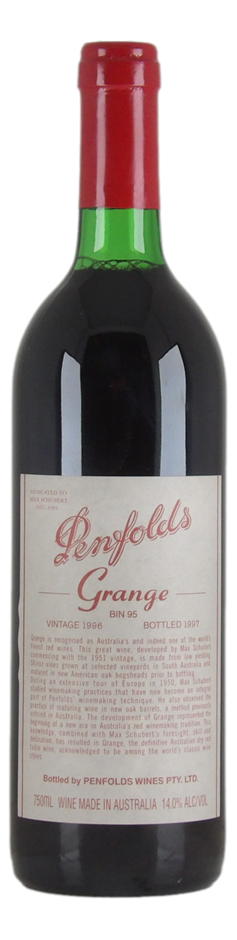 Penfolds Bin 95 Grange 1996 (1x 750mL), SA.