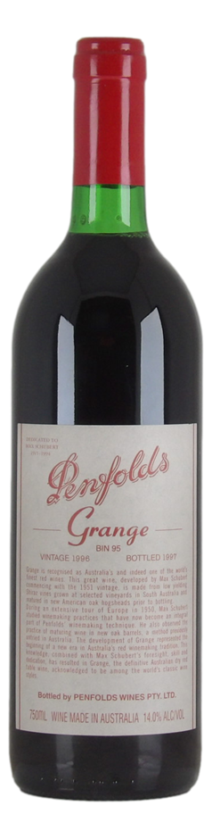 Penfolds Bin 95 Grange 1996 (1x 750mL), SA.