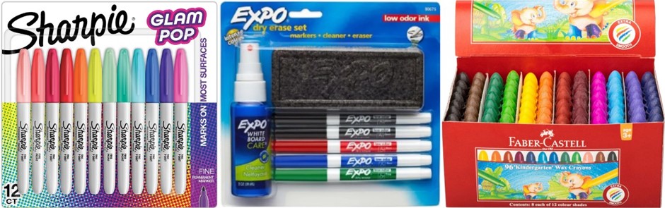 Stationery Bundle – SHARPIE Glam Pop Fine Point Permanent Markers 12-Pack,
