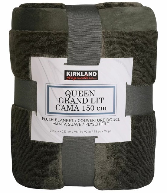 SIGNATURE Plush Blanket Queen Grand Lit Cama, 248 x 233cm, Green. NB: not i