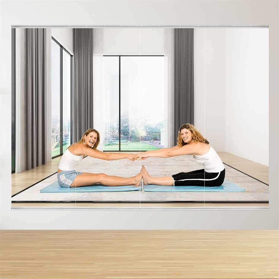 BOOLUU 4 PCS Tempered Glass Home Gym Mirror 48 x 24 Inch (Each) 122 x 61cm